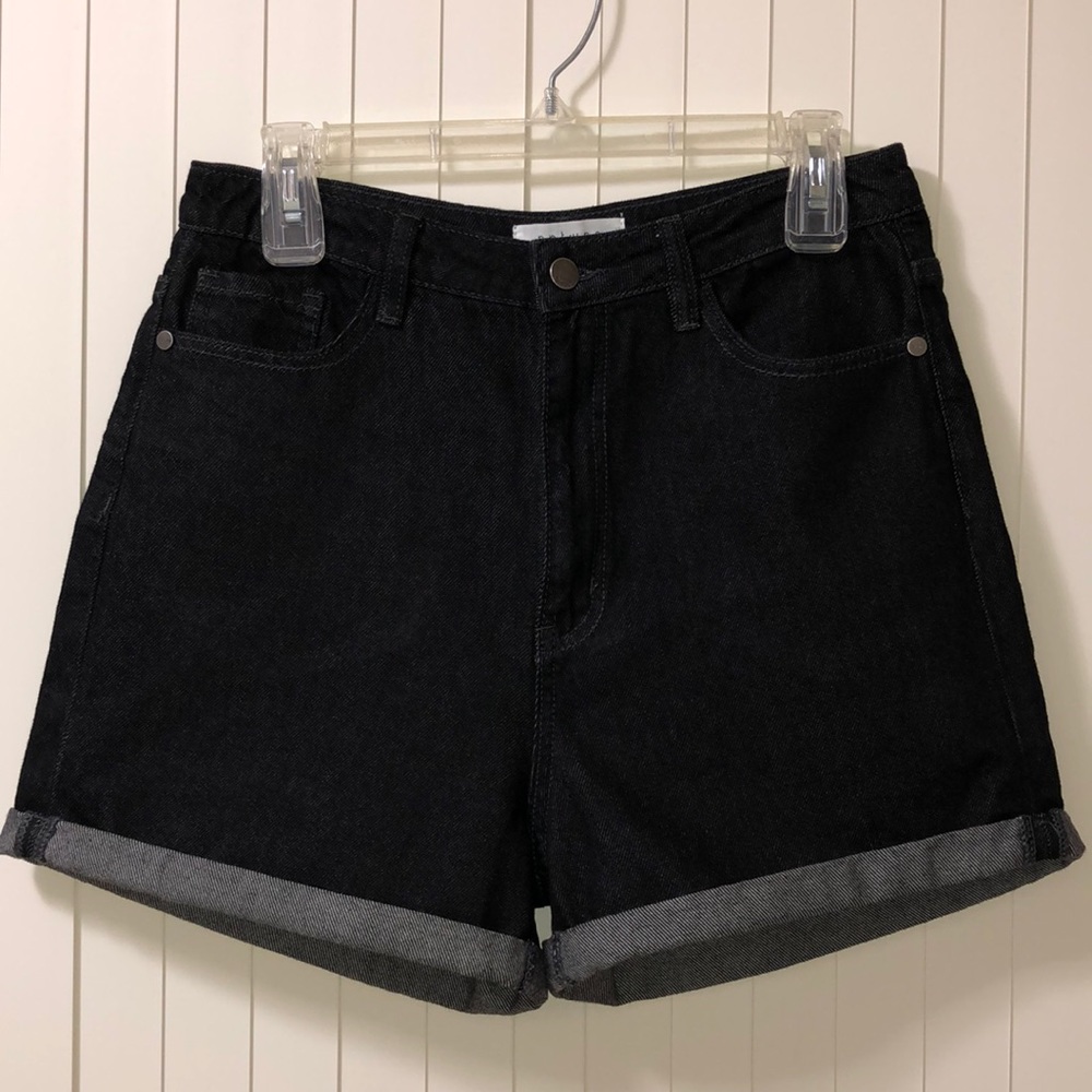 NATURE DENIM High Waist Cuffed Dark Wash Shorts M